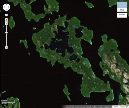 Pemandangan Teraneh dari Google Earth : Pulau di Tengah Danau atau Danau di Tengah Pulau? (2)