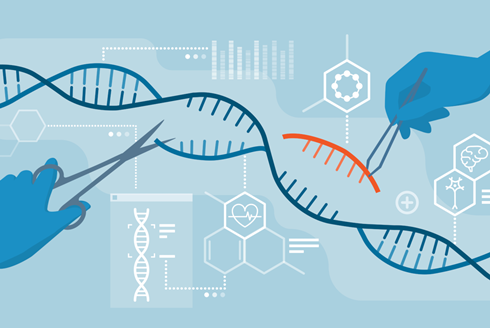 Ilustrasi gene-editing dengan CRISPR