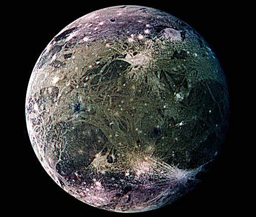 Satelit alami Ganymede dalam bentuk foto