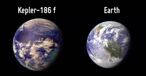 Planet Kepler 186 f dibandingkan dengan Bumi